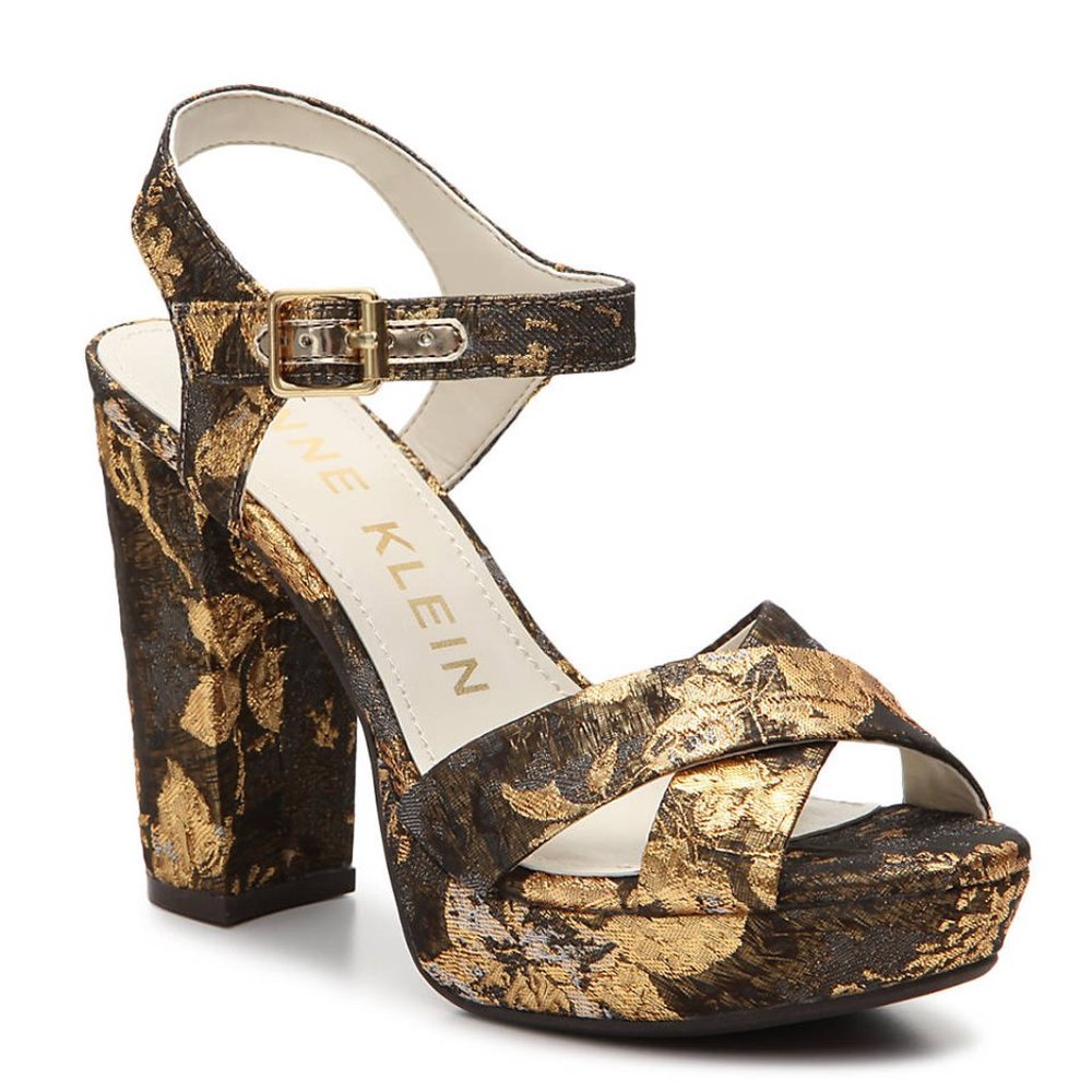 Anne Klein 7.5 Cross Strap Platform Sandal Heels